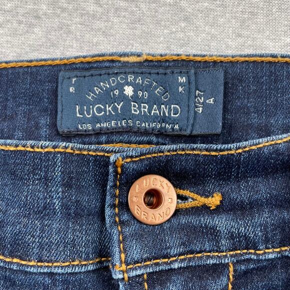 Lucky Brand Jeans Womens 4/27 Blue Sweet n Low Bootcut Dark Wash Lenoir Mid Rise - Picture 3 of 16